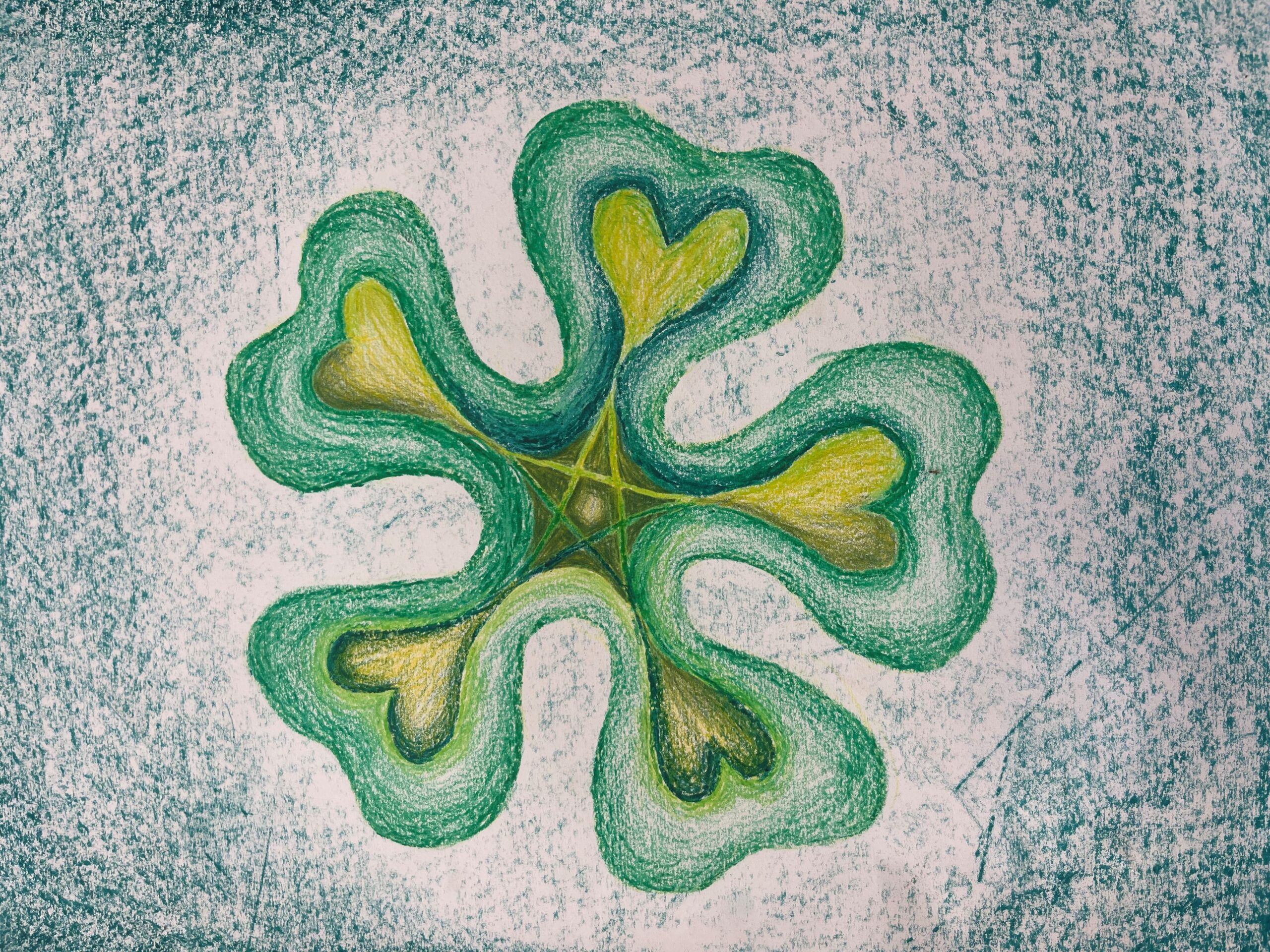 Green expressive artwork